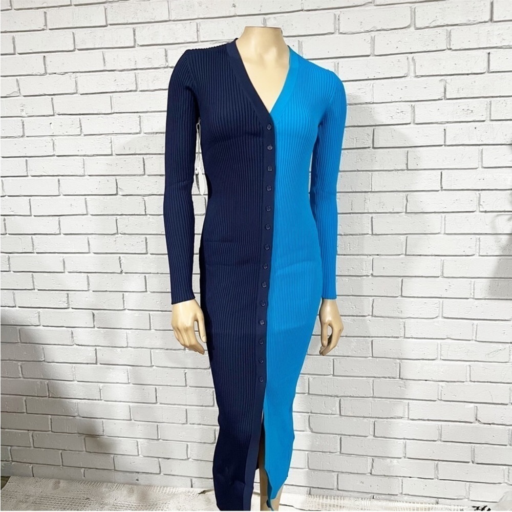 Staud Womenâs Shoko Color Block Ribbed Sweater Dress